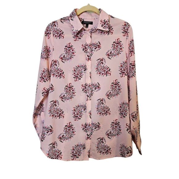 Banana Republic Dillion Shirt,  light pink with floral print button up blouse. S - Picture 1 of 5